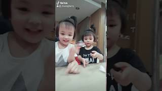 Two years old twins baby playing tiktok | #anysong #kozico #zico #anysongchallenge #twinsister