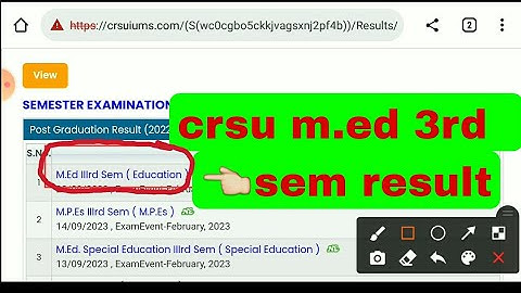 crsu m.ed 3rd sem result 2023|| crsu m.ed odd sem result 2023|| crsu m.ed 2nd year result 2023