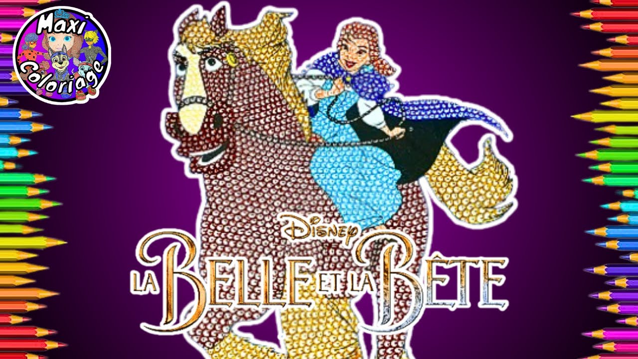 COMMENT COLORIER ET DESSINER LA BELLE ET LA BÊTE DISNEY - COLORING PAGE