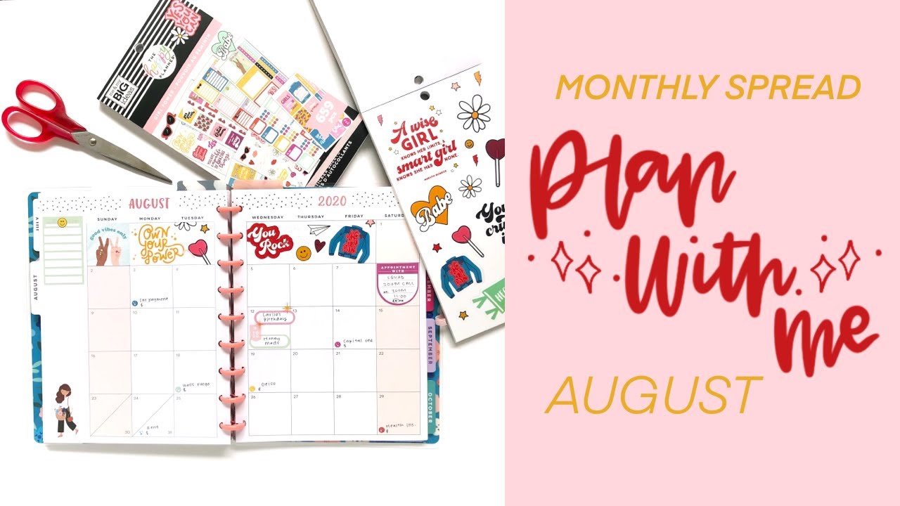 Plan With Me & Writing in my spread // August Monthly & Currently Spread // Classic Happy Planner®️