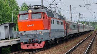 ЧС2т-1054 Фирменный поезд «Демидовский экспресс» 071Е Екатеринбург — Санкт-Петербург #чс2т