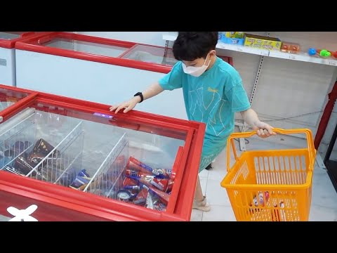 비상사태! 집에 아이스크림이 떨어졌어요~ 24시간 무인 아이스크림 가게에서 3분 초성게임 대결 ㅋㅋ | 뉴욕이네