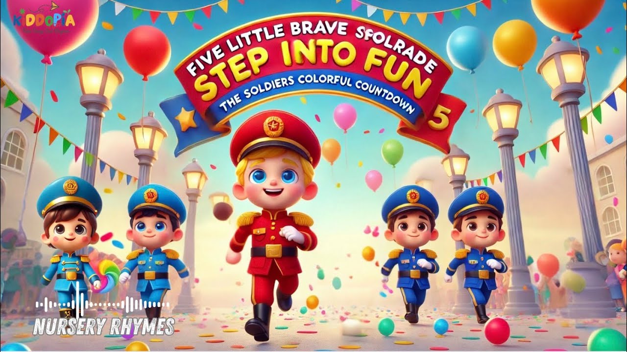 Five Little Soldiers | Nursery Rhymes Song for Kids | Kids Song| Poem for Kids| Kiddopia