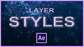 After Effects Tutorials for beginners Basics Layer Styles