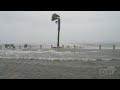 8-29-2021 new orleans- Hurricane Ida Huge storm surge battering waves at Lake Front