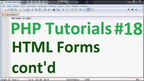 Basic PHP Tutorial 18: HTML Entities and forms cont
