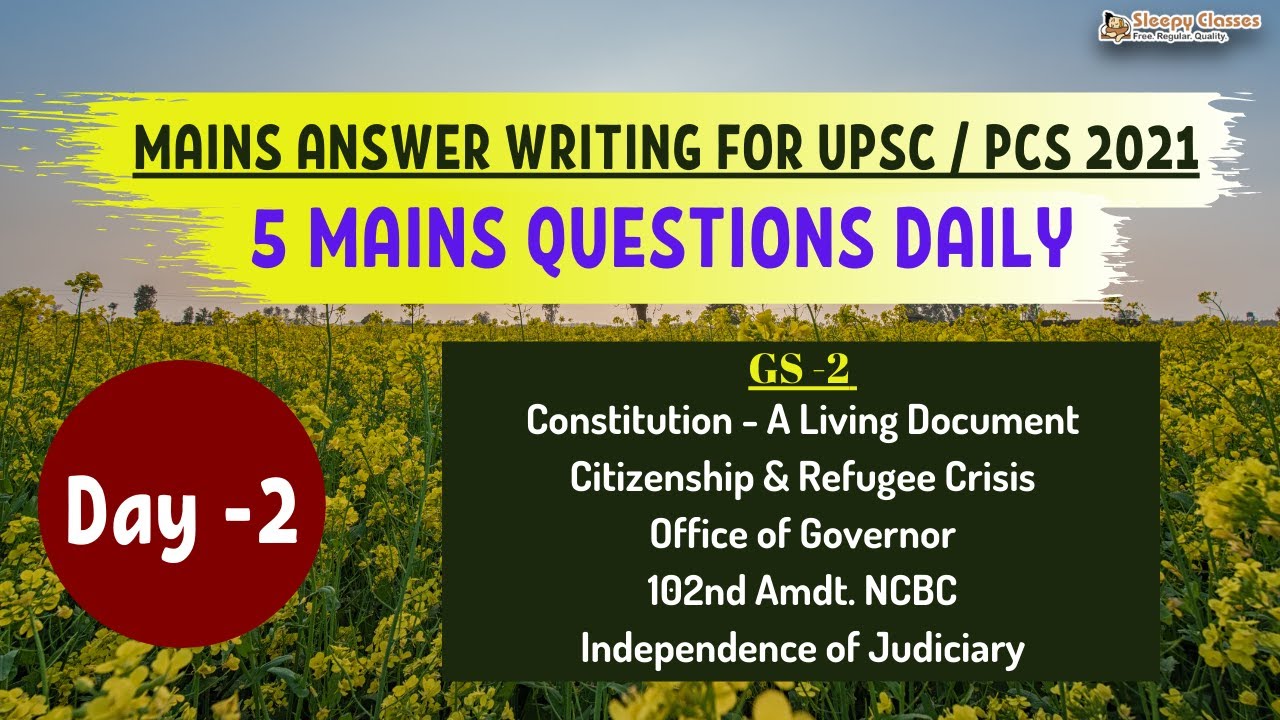 Punjab PCS Mains || 2021 || Free Crash Course - Day 2