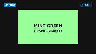 1 Hour Mint Green Screen • 4K Fresh Soft Ambient Light (#98FF98) screenshot 3