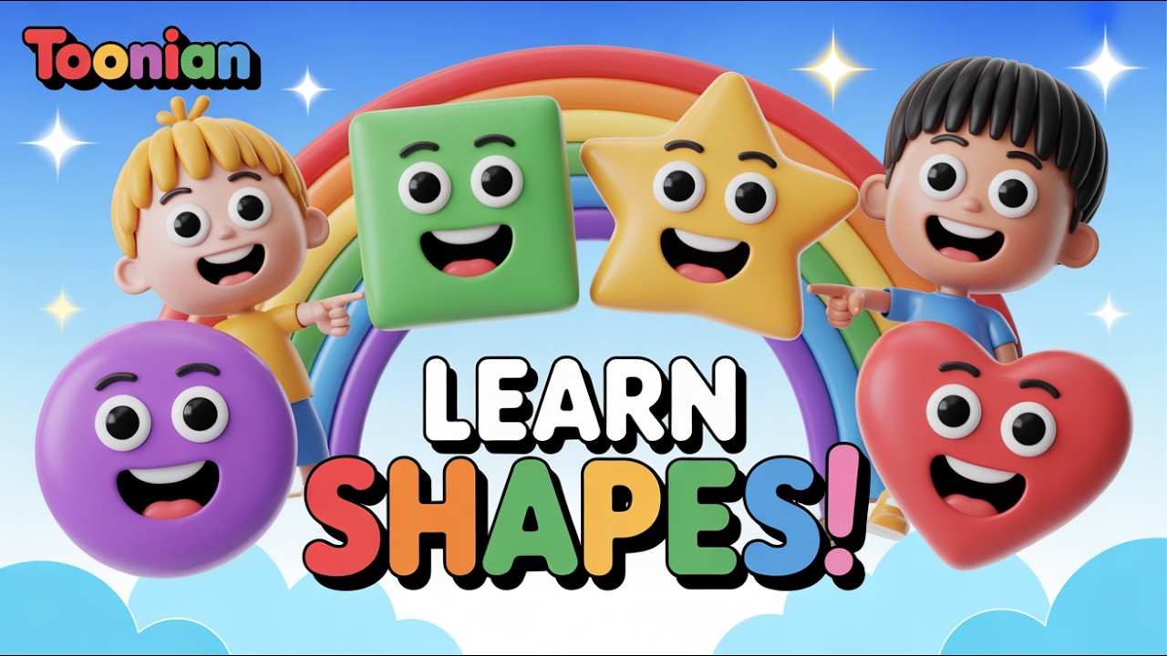 ⭐ Shapes Song for Kids | Learn Circle, Square etc| Toonian Cartoons | 