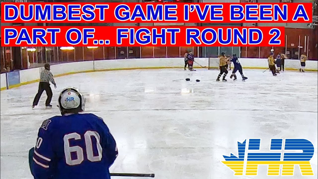Dumbest game I've been a part of... hockey fight round 2. Bulldogs beer