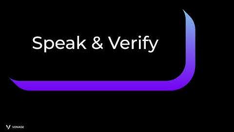 Vonage Voice API demo: Biometric voice verification