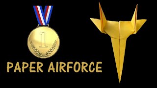 HOW TO MAKE A PAPER ✈️ AIRFORCE EASY🎖️- ORIGAMI AIRCRAFT(DIY TUTORIAL) ✈️🎖️