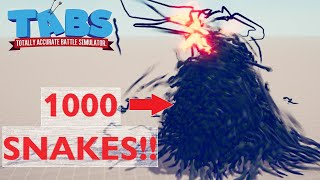 1000 Snakes vs OP Unit in TABS (Game Lags Out!!) Totally Accurate Battle Simulator