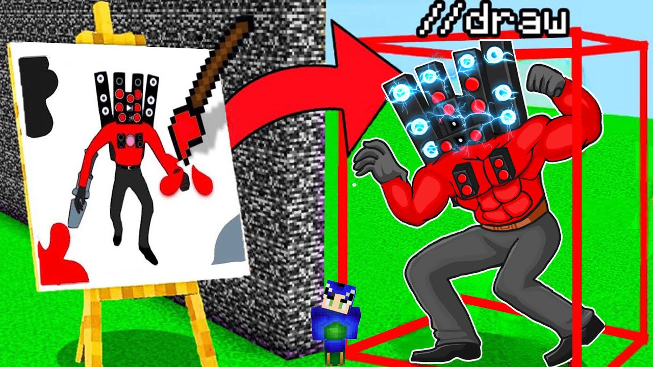 I CHEATED with //DRAW in SKIBIDI TOILET Mob Battle Challenge Minecraft 😱