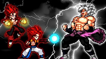 Gogeta SSJ4 V4 OP & Xeno Vegito SSJ4 V2 OP VS Broly DBS MUI V2 OP in #JumpForce #Mugen