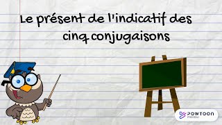 Le présent de l'indicatif des cinq conjugaisons en latin.