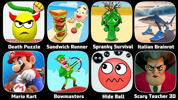 Draw To Smash,Sandwich Runner,Spranky Survival,Italian Brainrot,Mario Kart,Bowmasters,Hide Ball