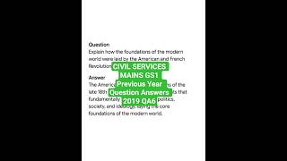 CIVIL SERVICES MAINS GS1 Previous Year  Question Answers 2019 QA6