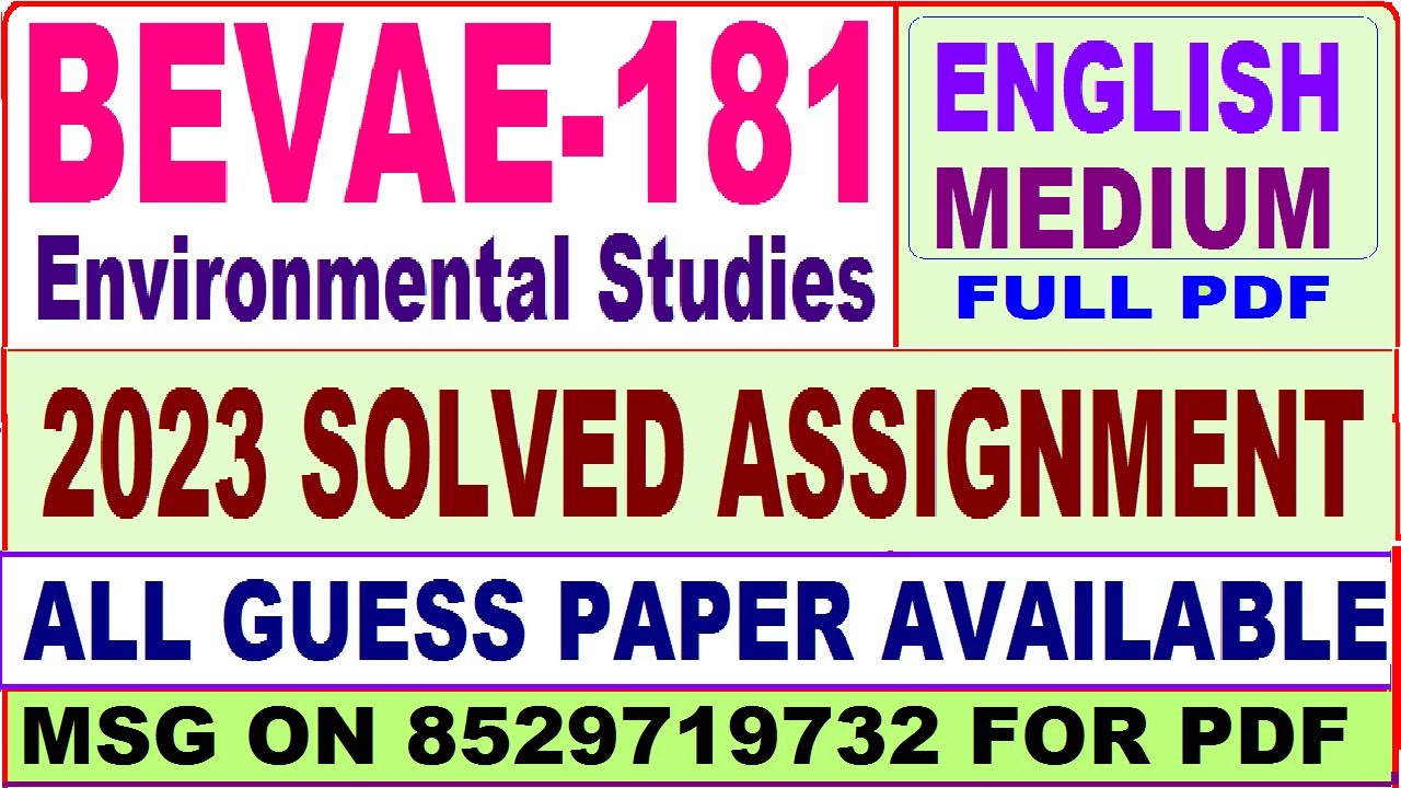 bevae 181 ignou assignment in english