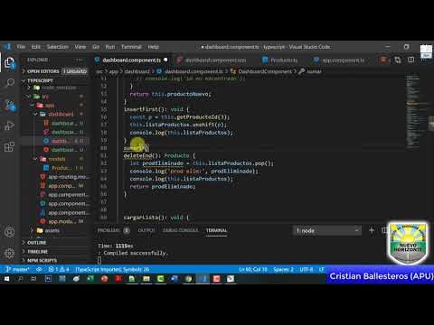 metodo pop splice get unshitf y parametros opcionales en TypeScript ...