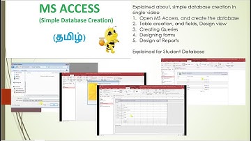 MS Access in Tamil (Simple Database Creation) , Single video for Full database creation