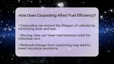 How Does Carpooling Affect Fuel Efficiency? - Talking Tech Trends