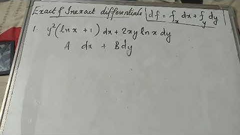 Exact & inexact differentials- problem