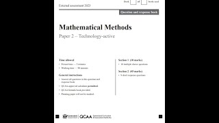 Maths Methods QCAA external exam 2023 tech active Q11-13