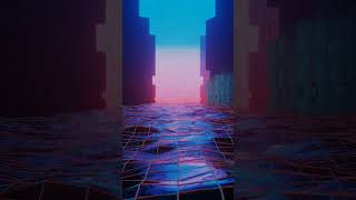 Retro Abstract Futuristic Tunnel Floating In Cyberspace Screensaver 4K short shorts youtubeshorts