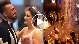 شاهد فيديو آخر رقصة رقصها عريس الحمدانية مع عروسته قبل اندلاع النار تبكي الملايين فاجعة تهز العراق