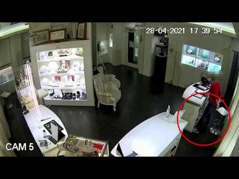 Video Il video della rapina alla gioielleria di Grinzane Cavour: la reazione del proprietario, gli spar...