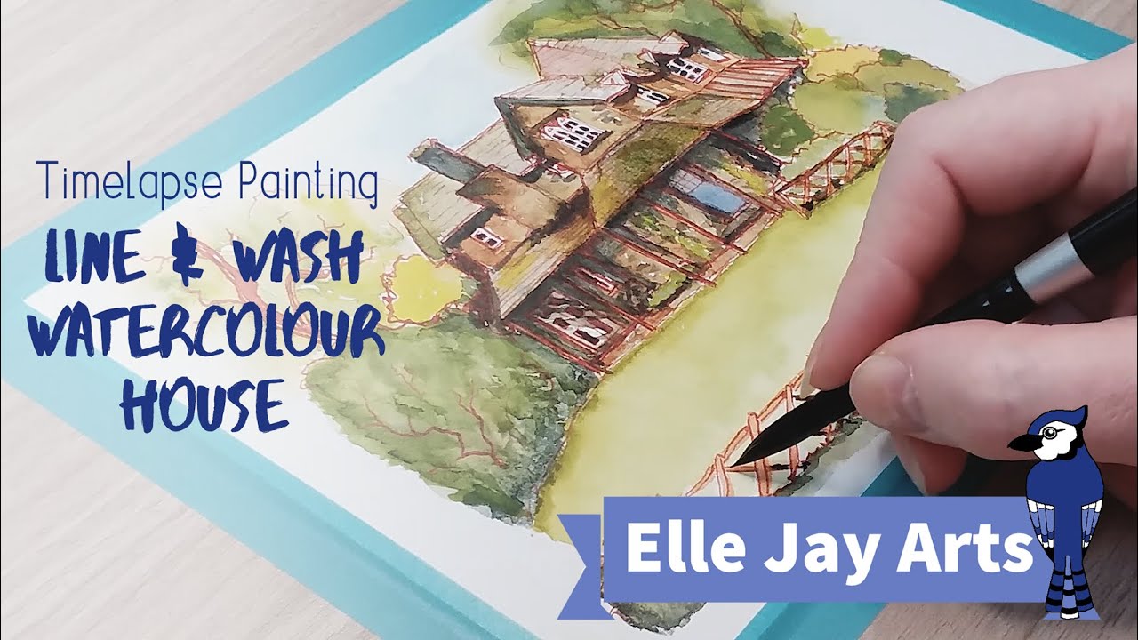 HOW TO - Line & Wash WATERCOLOR- Painting a House - QUICK & EASY ...