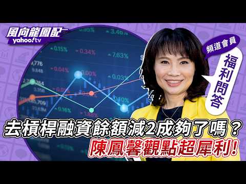 龍鳳寶來提問／股市去槓桿融資餘額減2成夠了嗎？陳鳳馨觀點超犀利：融資餘額增加要跟漲幅一致！【風向龍鳳配】20260807 (3/4)