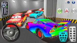 New McQueen Rainbow car Stuck in Parking Garage - 3D Driving Class - Car Game 3D Driving Class 2026 screenshot 2