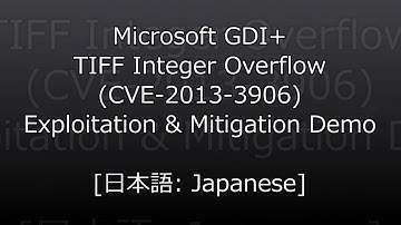 [日本語: Japanese] Microsoft GDI+ TIFF Integer Overflow (CVE-2013-3906) Exploitation & Mitigation Demo