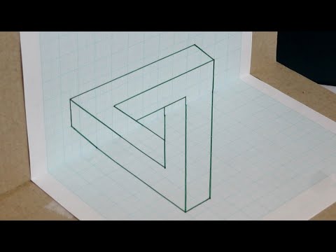 3D トリックアートの書き方 （4）ペンローズの三角形   How to draw 3D trick art (4)Penrose triangle