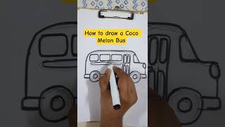 How to draw a coco melon bus #drawing #bus #cocomelon #ytshorts
