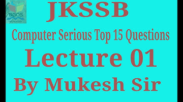 Lecture 01 JKSSB Computer Finance Accounts Assistant|all JK UT level competition exam Preparation