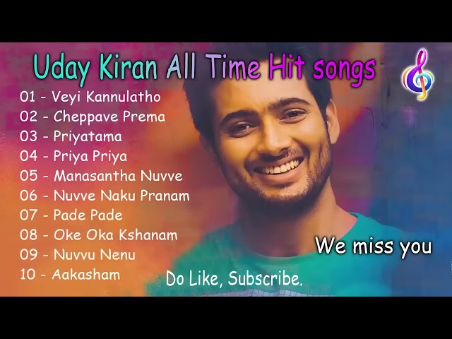 Uday kiran top 10 all time hit songs | Telugu Songs | Jukebox Vol 01 #udaykiran  #adityamusic class=