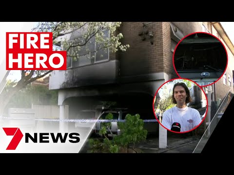A hero neighbour helps a mother and her two children escape st kilda inferno | 7news
