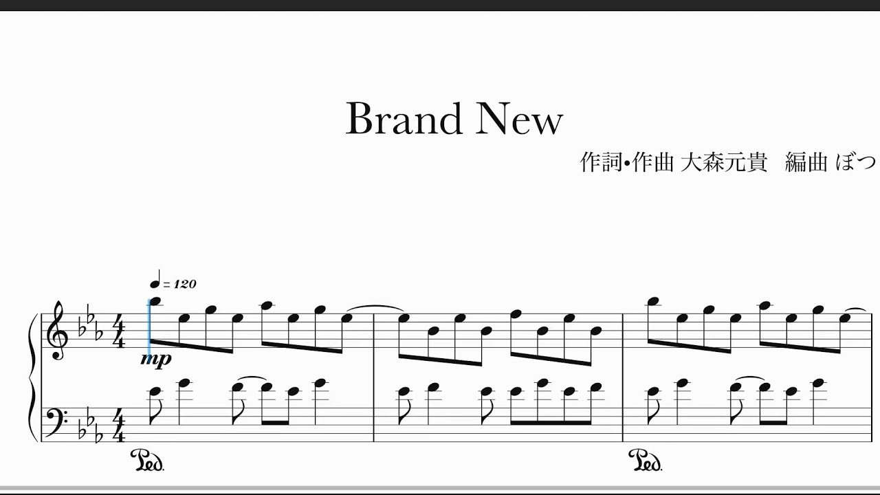 ピアノ楽譜上級】 『Brand New - Mrs.GREEN APPLE』 映画