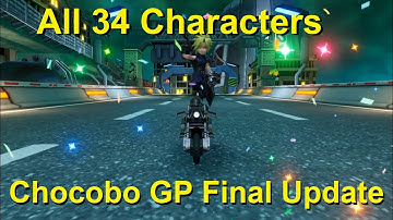 Chocobo GP - All 34 Characters + Midgar race with Cloud. Season 5 Final Update (Nintendo Switch)