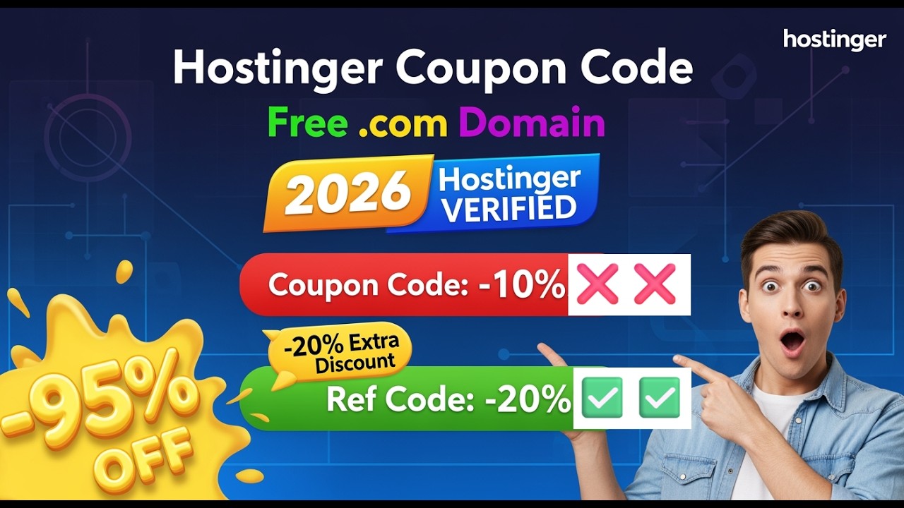 Hostinger Working Coupon Code UP TO 95% Discount - YouTube
