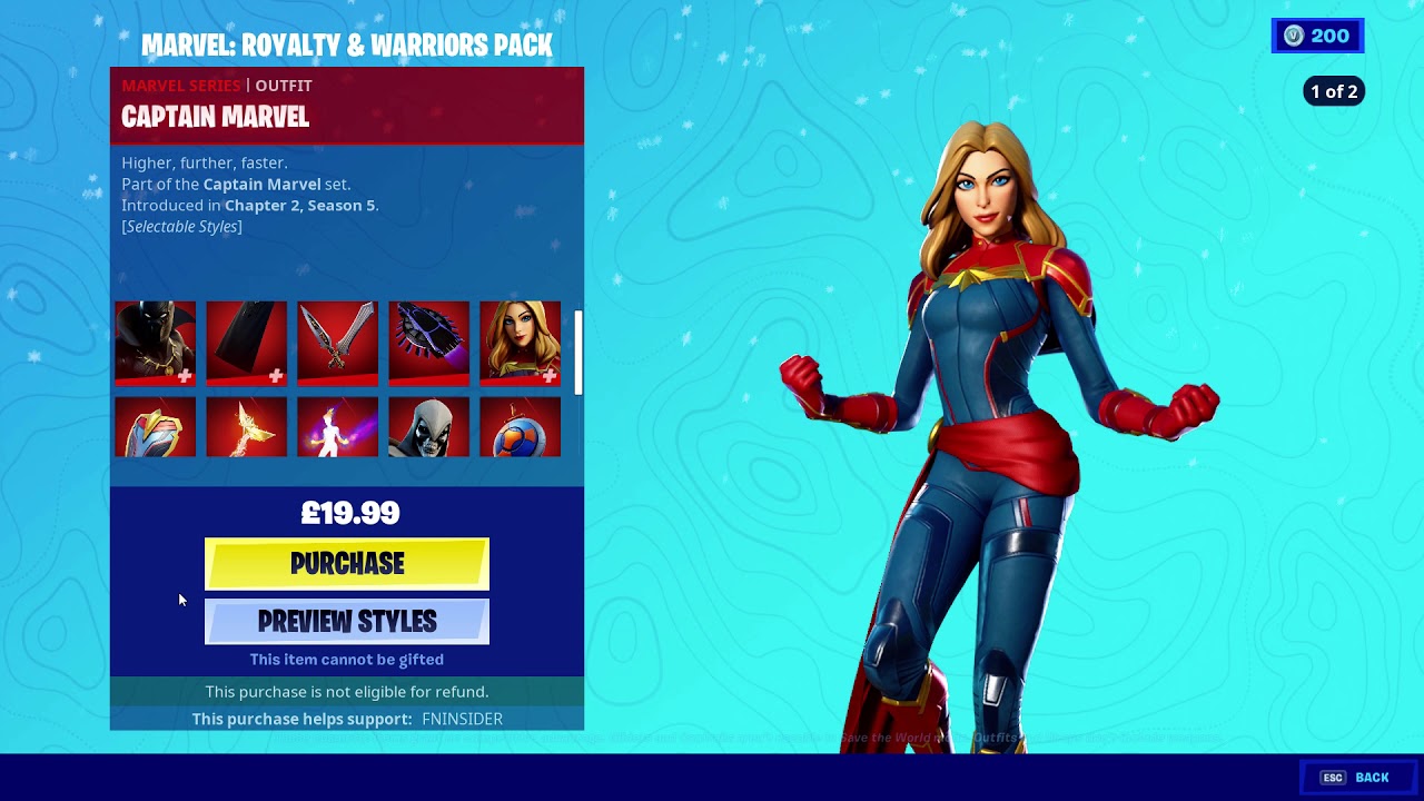 Fortnite Item Shop *NEW* Black Panther, Captain Marvel, Taskmaster Fortnite skins - YouTube