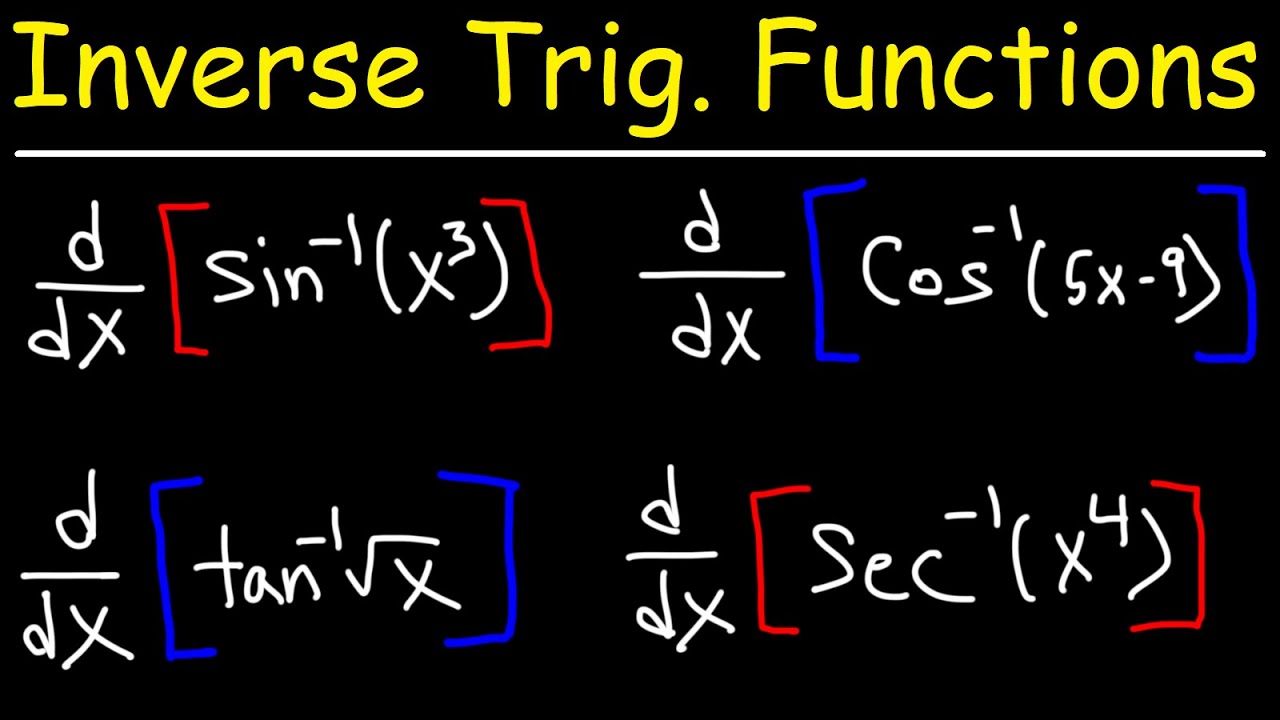 Derivatives of Inverse Trigonometric Functions