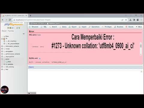 #1273 - Unknown collation:  'utf8mb4 0900 ai ci'. #download #aplikasi #error