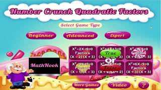 Number Crunch Quadratic Factors Math Game Overview