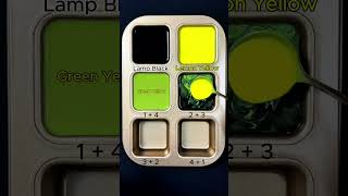 The magical combination of colors! Lamp Black + Lemon Yellow #colormixing #asmr #mix #colors #art