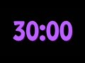 30 Minute Timer ⏳ | Big Purple Numbers | No Sound | Clean Countdown