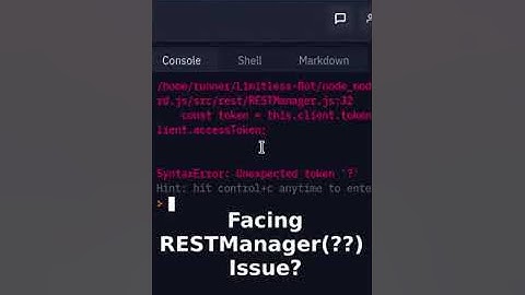 How to fix RESTManager/??/Discord.js 13 error?